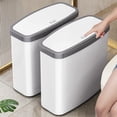 thumbnail image 4 of Dvkptbk bathroom trash can Bathroom Trash Can with Lid Small Garbage Can with Press Lid Plastic Wastebasket with Popup Lid for Toilet Office Bedroom Living Room, 4 of 6