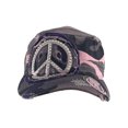 thumbnail image 2 of Top Headwear Womens Print Adjustable Cadet Cap - Lavender Camo - Peace Sign, 2 of 2
