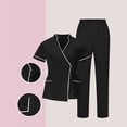 thumbnail image 2 of RXMEKW V-Neck Tunic And Pants Set For Women, 95% Polyester 5% Spandex, Short Sleeve Scrub Set, 2 of 9