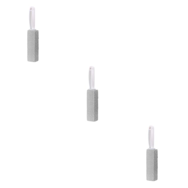Transemion Pumice Stone Toilets Brush with Handle Grill Feet Rust Care Bath Pool for Gray 10cm 3Set