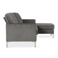 thumbnail image 3 of Novogratz Chapman Sectional Sofa with Chrome Legs, Grey Velvet Couch, 3 of 8