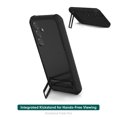 thumbnail image 1 of onn. Samsung Galaxy S25 Rugged Phone Case with Built-in Kickstand & Smartport Protection, Clear/Black, 1 of 5