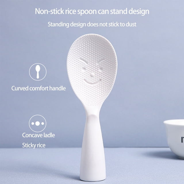Yhmxh Kitchen Gadgets Kitchen Accessories Kitchen Items Kitchen Gifts Kitchen Essentials Rice Panning Tool Nonstick Rice Scoop Smile Face Standable Serving Spoon Kitchen Rice Cooker Spoon rice spoon