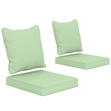 Outsunny Coussins de Chaise d'Extérieur avec Dossier pour Jardin et Terrasse, Vert