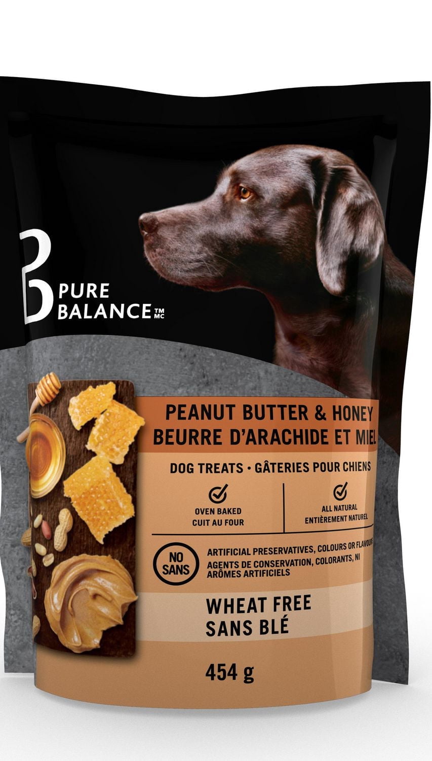 Peanut Butter & Honey Dog Treats. All Natural, Wheat Free, Oven-Baked Dog Treats. No Artificial Preservatives, Colours Or Flavours