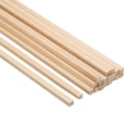 thumbnail image 1 of Unique Bargains 3/16 Inch Dowel Rods Wood Sticks 12 Inch Long Square Wooden Dowels 20 Pcs, 1 of 6