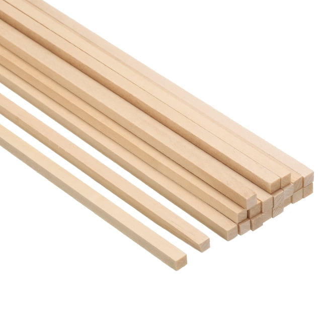 Unique Bargains 3/16 Inch Dowel Rods Wood Sticks 12 Inch Long Square Wooden Dowels 20 Pcs