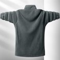 thumbnail image 4 of PEONAVET Mens Jacket Men's Solid Color Pocket Zipper Cardigan Long Sleeved Stand Up Collar Wool Jacket, 4 of 8