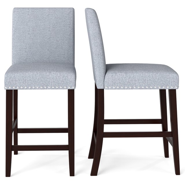Gymax 26'' Counter Height Chairs Set of 2 Barstools w/ Padded Seat & Backrest Footrest