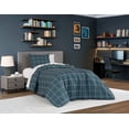thumbnail image 1 of Mainstays 5 Piece Bed in a Bag Comforter Set with Sheets, Navy Plaid, Twin, Unisex, 1 of 4