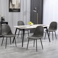 thumbnail image 2 of HOMCOM Retro Dining Chairs Set of 4 with PU Leather Upholstery, Steel Frame, 2 of 10
