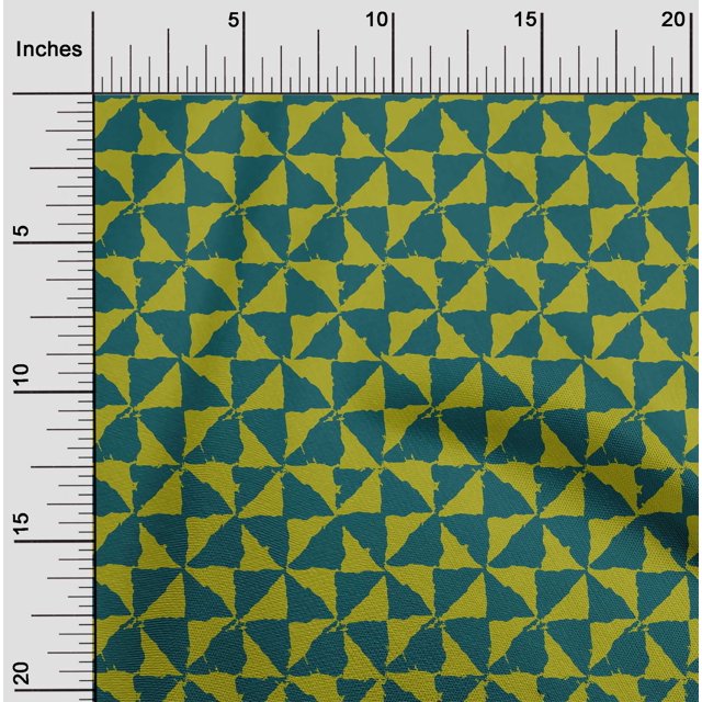 oneOone Georgette Viscose Fabric Geometric Block Printed Craft Fabric BTY 42 Inch Wide