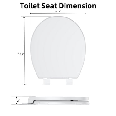 TROPOW Homfan Round Toilet Seat, Slow Soft Close Magnets Down Lock Quick Release, Quick Top Mount Toilet Seat White