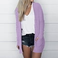 thumbnail image 1 of RXIRUCGD Blouse Décontractée à Manches Longues Unie pour Femme avec Poche, Cardigan Manteau, Violet, Taille : L, 1 of 6
