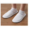 thumbnail image 3 of Economy Disposable Non-Woven Indoor Slippers White Closed Toe Bulk Pack 20 Pairs/ Box, 3 of 5