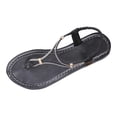 thumbnail image 1 of Wdhugt Fashion Womens Sandals Flat Heel Rhinestone Pu Leather Outdoor Summer Shoes Size 7.5 Foot Length 9.65 Inches, 1 of 9