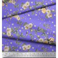 thumbnail image 3 of Soimoi Poly Georgette Fabric Leaves,Moth & Magnolia Floral Print Fabric by Yard 42 Inch Wide, 3 of 3