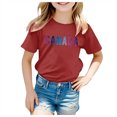 thumbnail image 1 of Ketyyh-chn99 Shirts Chemises pour Filles Enfants T-Shirt à Col Rond Hauts Tee Blouse Filles T-Shirt à Manches Courtes T-Shirt d'Été à Col Rond Coupe Décontractée Chemises Basiques pour 8-9 Ans, Rouge, 1 of 5