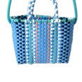 thumbnail image 2 of Handbag  Bags Woven Bag Colorful Plastic Strip Handle Small Cute Fashionable Square Bag For Summer Beach Sky Blue, 2 of 5