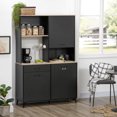 thumbnail image 2 of HOMCOM 71 Pouces Garde-Manger de Cuisine Autoportant, Buffet avec Vaisselier, Armoire de Rangement Moderne, Armoire à Micro-Ondes avec Portes et Étagère Réglable, Noir, 2 of 10
