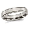 thumbnail image 1 of Bague Alliance pour Homme en Titane 5 mm Ajustement Confortable Bord Nervuré, 1 of 5