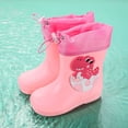thumbnail image 2 of 2025 Children Female Elastic Mouth Boot Children's Rain Boots Textured Riding Boots Soles Non Slip Light Winter Boots Size 3 Comfortable Rain Shoes for High Heels for Primary s, 2 of 4