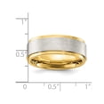 thumbnail image 4 of Mens Yellow Plated Stainless Steel Center Brushed Band Ring (8mm), 4 of 4