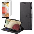 thumbnail image 1 of for Samsung Galaxy A53 5G Case With 2x Screen Protector, Premium PU Leather Flip Wallet Case [Card Holder][Stand Function] Shockproof Protective Cover (Black), 1 of 5