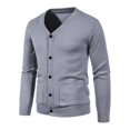 thumbnail image 1 of Mens Cardigan Coats Long Sleeve Winter Fall Button Solid V Neck Slim Fit Warm Sweater Casual Cardigans Tops, 1 of 2