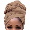 thumbnail image 1 of fastboy Turban Nœud Style Simple Hijab Bonnet Extensible Respirant Bonnet de Perte Accessoires pour Femmes Beige Clair, 1 of 8