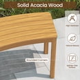 thumbnail image 2 of Gymax Outdoor Curved Acacia Wood Bench Set of 2 Patio Garden Backless Fire Pit Bench, 2 of 7