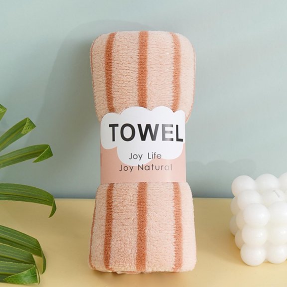 Serviette en Velours Absorbante - Serviette de Lavage de Visage à Rayures Colorées - Serviette Douce pour Enfants