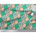 thumbnail image 2 of Soimoi Green polyester Crepe Fabric Stripe & Diamond Geometric Print Sewing Fabric Yard 42 Inch Wide, 2 of 3