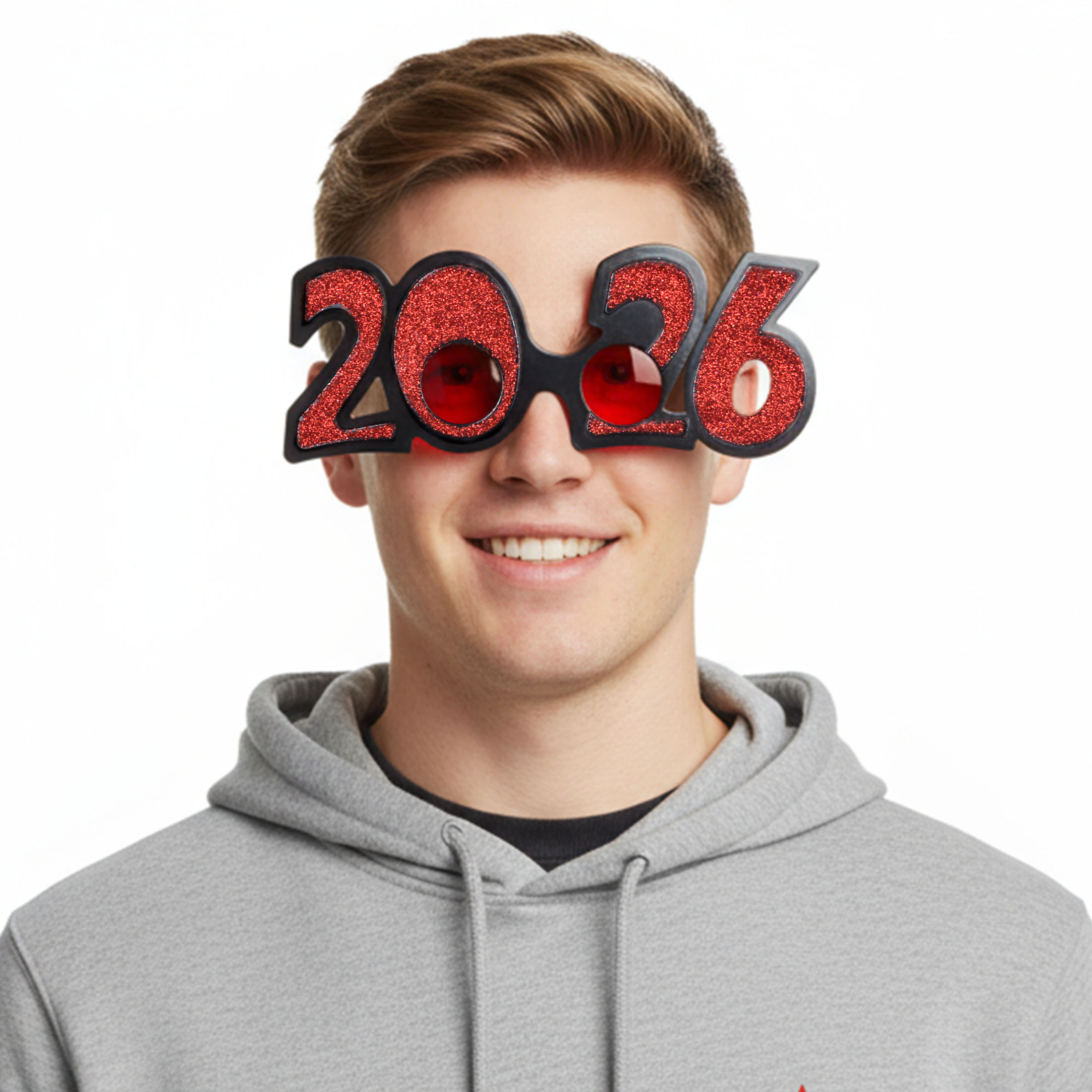New Year Plastic Glasses Red, 1 Piece, Festive Decorations, Way to Celebrate Style, Adult