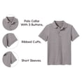 thumbnail image 3 of 5-Pack School Uniform Tagless Polo Tshirt for Little Boys & Big Boys, 3 of 7