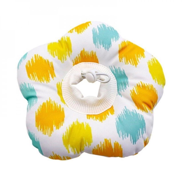 Pet Elizabeth Cou Collier de Récupération Anti-Léchage Imperméable Couvre-Chef Réglable en Coton Cône E-Collier avec Motif de Fleurs Mignon pour Chat et Chien Collier pour Animaux de Compagnie