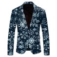 thumbnail image 1 of Men Christmas Snowflake Santa Men Prom Suits Printed Pocket Lapel Button Suit and Pants for Men Suit Jacket Suit, 1 of 5