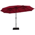 thumbnail image 3 of Patiojoy 15' Outdoor LED Patio Double-Sided Umbrella w/Base Burgundy, 3 of 5