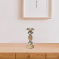 thumbnail image 3 of Oval Raffia Metal Pillar Candlestick 11.25 ", 3 of 3