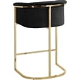 thumbnail image 2 of Meridian Furniture Donatella Black Velvet Stool, 2 of 5