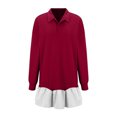 thumbnail image 4 of DPTALR Women's Fashionable Long Sleeved Button Up Collared Sweatshirt Dress, 4 of 5