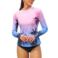 thumbnail image 1 of Charmo Hauts de Bain UPF 50+ pour Femmes, Maillot Dermoprotecteur à Manches Longues, Chandails de Bain Imprimés, 1 of 6