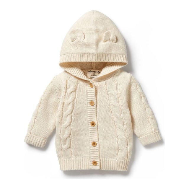 Wilson+Frenchy Veste en Tricot - Écru (18-24 Mois)