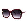 thumbnail image 3 of Womens Oversize 90s Designer Rectangle Butterfly Plastic Sunglasses Red Smoke, 3 of 4
