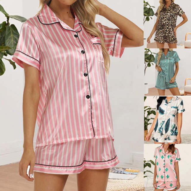 EQWLJWE Pyjamas pour Femmes Grande Taille Vêtements d'Intérieur pour Femmes et Vêtements d'Intérieur Shorts à Bretelles Imprimés Pyjamas Ensemble d'Articles d'Intérieur Lingerie pour Femmes Liquidation