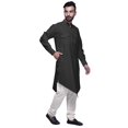thumbnail image 4 of Atasi Kurta Asymétrique Chemise Décontractée Boutonnée Coton Kurta Décontractée Homme, 4 of 5