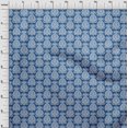 thumbnail image 4 of oneOone Georgette Viscose Medium Blue Fabric Asian Block Sewing Craft Projects Fabric Prints By Yard 42 Inch Wide, 4 of 5