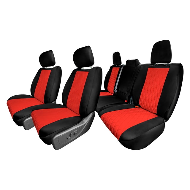 FH Group Neoprene Waterproof Custom Fit Car Seat Covers for 2022–2024 Dodge RAM 1500 Full Set Red