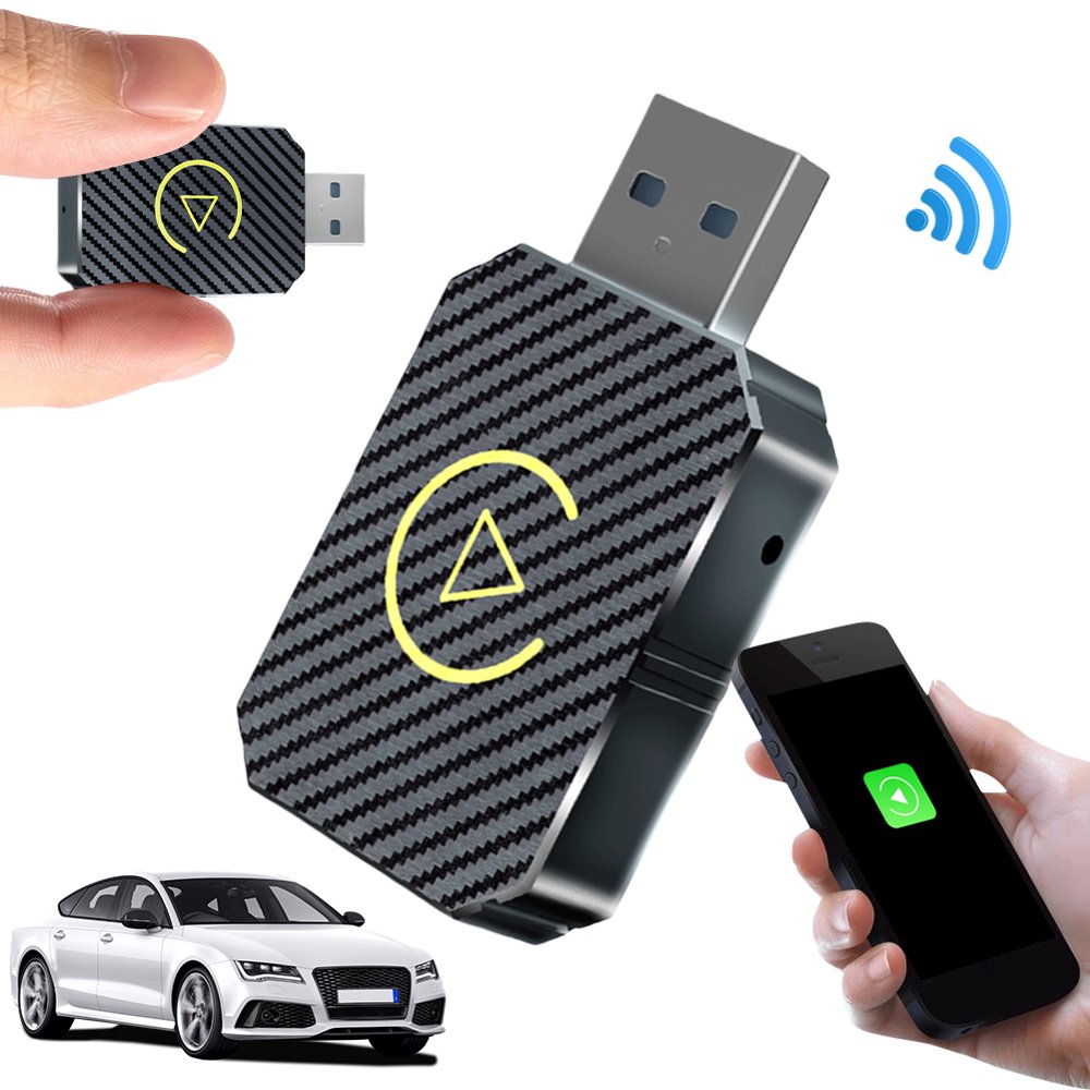 MesaSe Adaptateur Sans Fil Carplay Android Auto 2 en 1 Mini Boîte Plug&Play Dongle Sans Fil