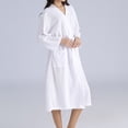 thumbnail image 5 of AherBiu Womens Robes Lightweight Long Sleeve V Neck Belted Bathrobes Comfy Knee Length Robe with Pockets, 5 of 5